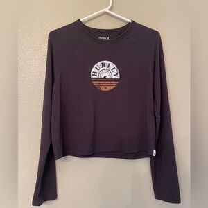 Hurley Classic Black Crew Neck Long Sleeve Top Size S